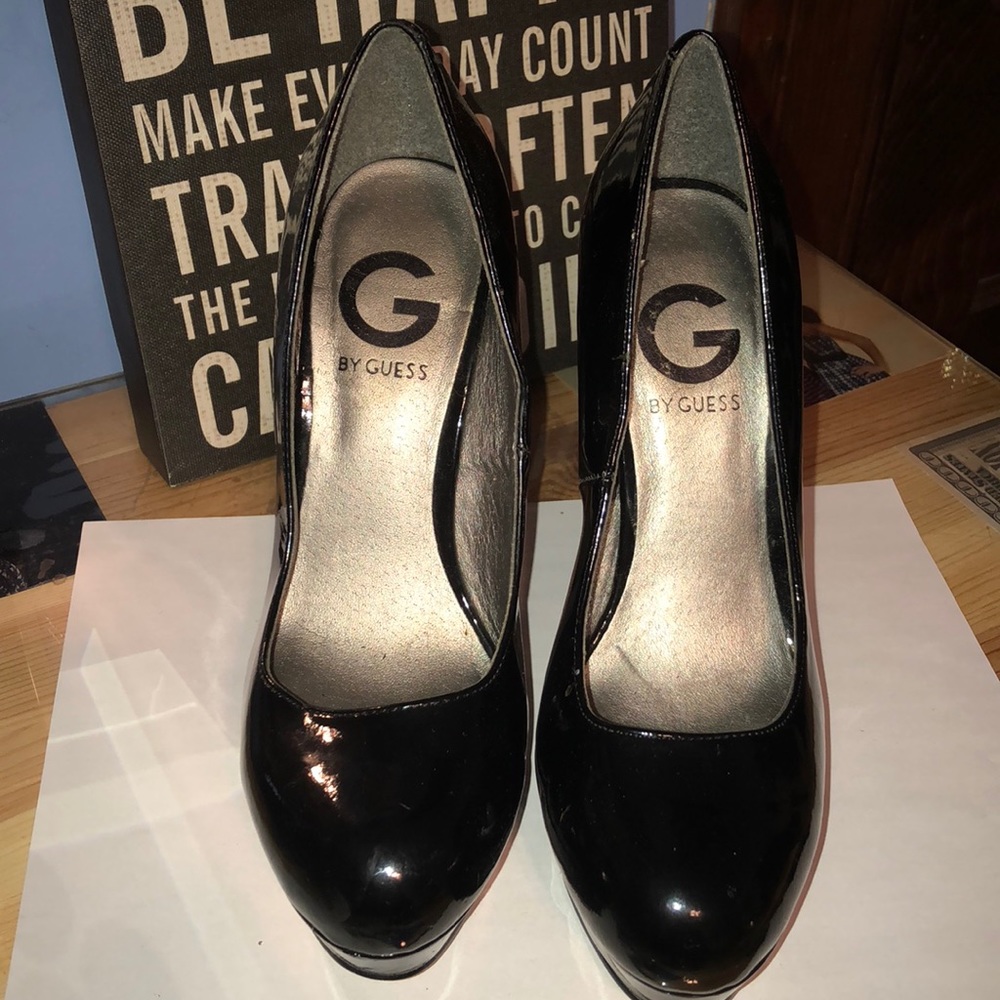 GUESS Black Platinum Heels